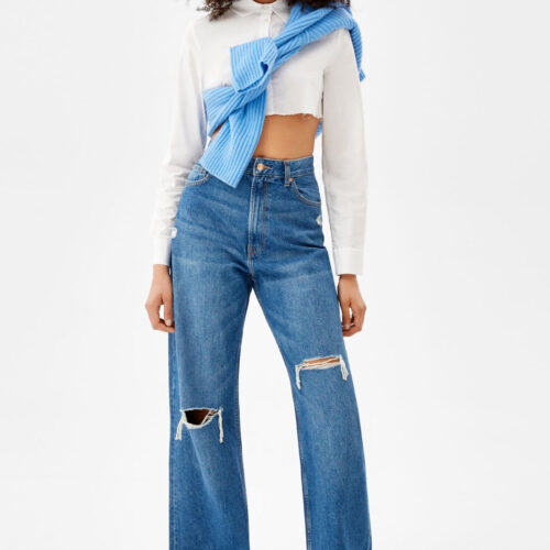 Ripped Wide-Leg ’90s Jeans